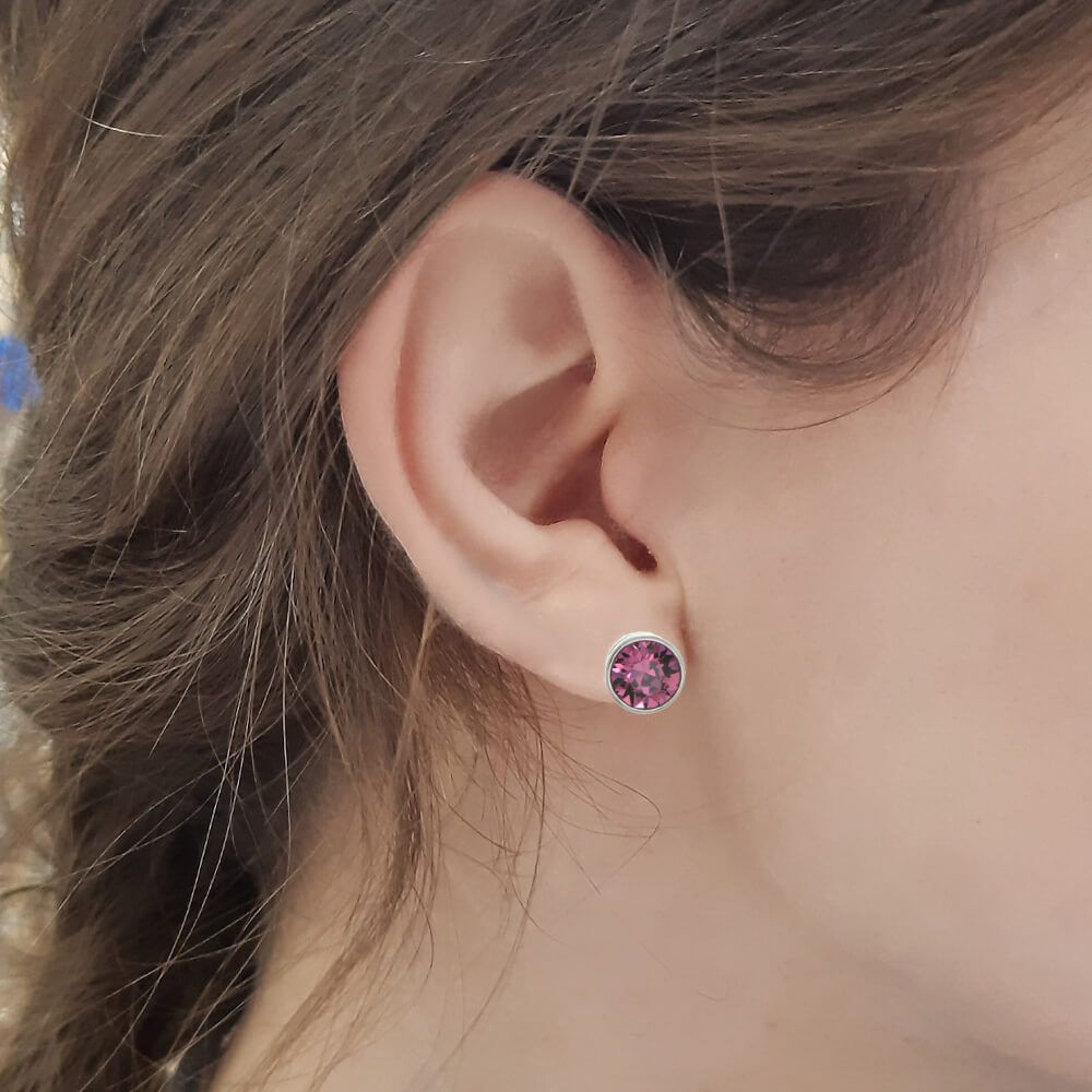 Women's Costume Jewelry Purple Rhinestone Floral Clip On Earring Set - K |  eBay