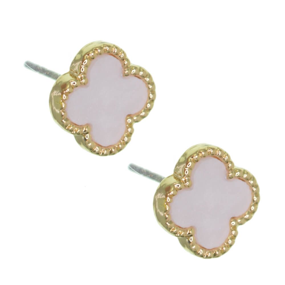 Clover Stud Earring 8mm - Mother of Pearl -Gold – Lutiro