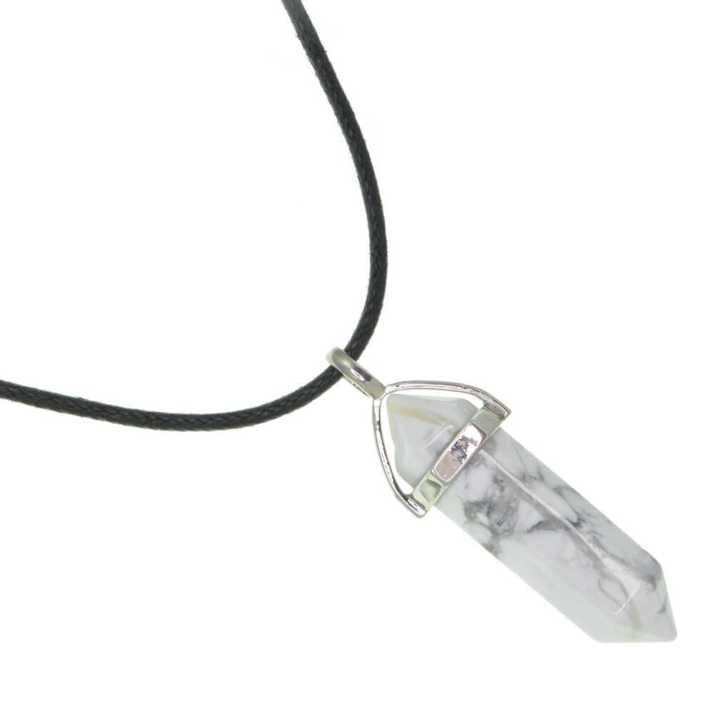 White Howlite Stone Pendant and Necklace - Made to Order
