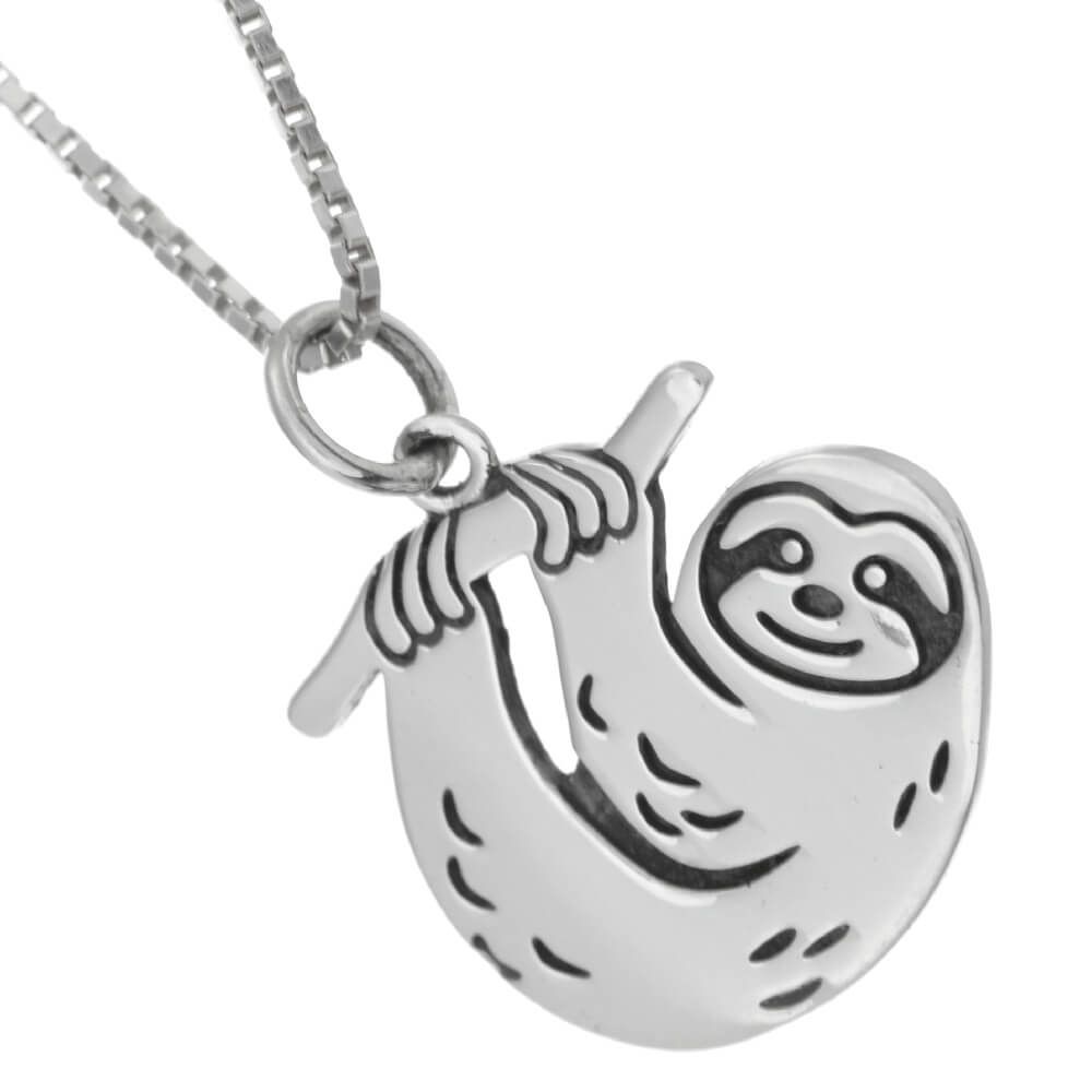 Sloth Shawl Pin - Charmed Silver