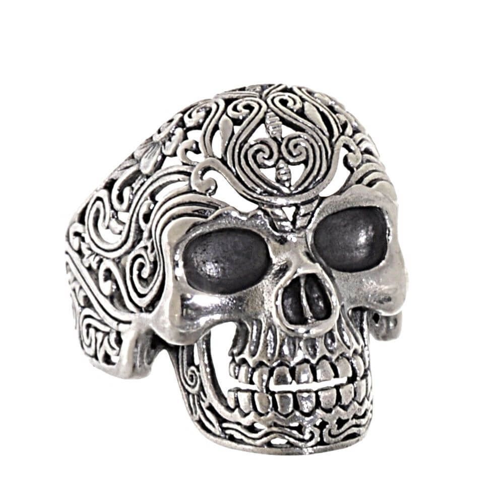 Carved Weave Skull Rings Stainless Steel Jewelry Vintage Black Gothic  Fashion | eBay