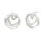 Contrasting Shiny and Matt Silver Tone Curling Ribbon Design Earrings (GR222)