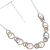 Elegant Fashion Jewellery:  Pastel Rainbow Necklace with Simple Multi-Textured Oval Shapes