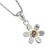 Pretty Sterling Silver and Gold Daisy Pendant with Purple Amethyst Centre (N134)D)
