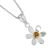 Pretty Sterling Silver and Gold Daisy Pendant with Garnet Gem Centre (N134)G)