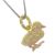 Quirky Sterling Silver: Cute Gold and Rose Gold Detailed Duckling Pendant (10mm x 12mm x 7mm) (N8)
