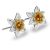 Sterling Silver and Gold Daffodil Earrings