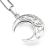 Elegant Sterling Silver Jewellery: Crescent Moon Pendant with Celtic Knotwork Design