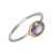 Pretty Sterling Silver Ring with Amethyst Stone and Gold Plated Detail (SR068)