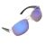 Eyelevel Atlanta Sunglasses:  Oblong Silver Framed Sunnies with Blue Tint Lenses (SU85)