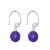 Sterling Silver Jewellery: Cute Little Purple Quartz Bead Earrings (8mm x 22mm) (E86)C)