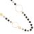 Boho Fashion Jewellery: 96cm Long Necklace with Worn Gold Metallic Circles and Coins and Black and Grey 
