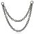 Surgical Steel Attachments: Black Steel Double Connecting Hanging Chain For Stud and Labret Earrings (C20)
