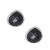 Teardrop Shaped Black Spinel Sterling Silver Stud Earrings (6mm) (E801)E)