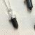 Sterling Silver Jewellery: Small Hexagonal  Obsidian Crystal Point Pendant (N264)