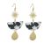 Statement Gold Tone Sunburst Earrings with Shimmery White Semi-Circle (6cm x 3cm) (M257)B)