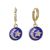 Gold Tone Huggy Hoops with Shimmery Navy and Gold Moon and Star Design Drops (1.2cm x 2.9cm) (M230