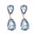 Chunky Gold Tone Stud Fastening Drop Earrings with Faceted Blue and Purple Hued Aurora Borealis Crystal Teardrops (4cm Long) (M399)C)