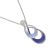 Gracee Fashion Jewellery: Short Shiny Silver Necklace with Matt Blue Curving Pendant (GR139)