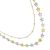 Layered Gold Tone Necklace with Multi-Coloured Pastel Enamelled Daisies (m495)b)