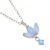 Sterling Silver  Necklace with Blue Opalescent Crystal Triple Marquie Pendant