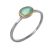 Pretty Sterling Silver Ring with Aqua Chalcedony Stone and Gold Plated Detail (SR229)