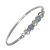 Silver Tone Small Bangle with Smoky Grey Crystals  (65mm x 50mm) (M477)A)