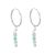 Pretty Sterling Silver Hoop Earrings with Blue Amazonite Gemstones (14mm x 30mm) (E782)A)