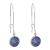 Silver Tone Sodalite Gemstone Earrings with Long Hooked Backs (45mm x 12mm) (M531)A)