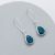 Long Silver Tone Hooked Earrings with Sparkly Teal Teardrops (4cm x 1cm) (M540)G)