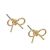 Tiny Gold Tone Bow Design Stud Earrings (10mm x 6mm) (M171)Z2)