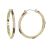 Gold Tone Statement Circle Earrings with Dangling Mother of Pearl Shell Disc (5.2cm x 3cm) (M715)A)