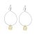 Contemporary Silver Tone Hoop Earrings with Natural Agate Teardrops (5cm Drops) (M562)E)