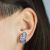 Oxidised Sterling Silver Butterfly Wing Stud Earrings (19mm x 12mm) (E81)