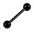 Black Titanium Internally Threaded Barbell For Nipple and Tongue Piercings (1.6mm x 14mm) (C181)
