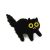 Cute Scared Black Cat Pin Brooch 