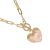 Beautiful Gold Tone Chainlink Necklace with Hammered Heart Pendant (M474)G)