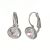 Silver Tone Lever-Arch Sprung Hoops with Round Crystal Stone (M752)