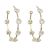 Contemporary Gold Tone 3/4 Hoop Earrings with Clear Crystal Gems (2.3cm) (M403)A)
