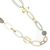 Statement Fashion Jewellery: 101cm White Cord Necklace with Earth Tone Oval Links and Citrine Hued Crystals (EV24)