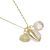Pretty Gold Tone Necklace with Freshwater Pearl and Scallop and Cowrie Shell Charm Pendants (M110)