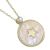 Delicate Gold Tone Necklace with Mother of Pearl Shell,  Tiny Crystal and Star Charm Pendant (M204)C)