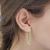 C-Shape Hoop Earrings with Silver  Bobbles and Ivory Cream Wrap Around Threads (3.5cm) (M71)D)