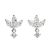 Sterling Silver Marquise Crystal Stud Earrings With Dangly Gem (10mm x 7mm) (E264)