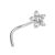 Surgical Steel Jewellery: Claw Set Five Petal Jewelled Clear Flower Nose Stud (0.8mm x 6.5mm) (C46)C)