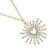 Gold Tone Necklace with Crystal Heart and Sparkling Rays Design Pendant (M722)A)