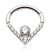 Titanium Jewelled Teardrop Hinged Ring For Daith and Septum (1.2mm x 8mm) (C141)