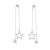 Contemporary Adjustable Threaded Earrings with Star Details (10cm x 1.5cm) (M286)