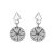 Sterling Silver Geometric Triangle and Disc Earrings with Oxidised Star Design (8mm x 15mm) (E156)