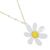 Stamement Gold Tone Necklace with White Enamel Daisy Pendant (M630)A)